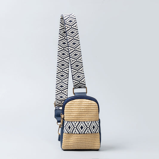 Sac bandoulière tissé à la main pour femmes en paille