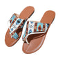 Breathable Printed Toe Covering Roman Style Sandals