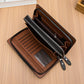 Pochette d'affaires pour hommes double fermeture à glissière grande capacité