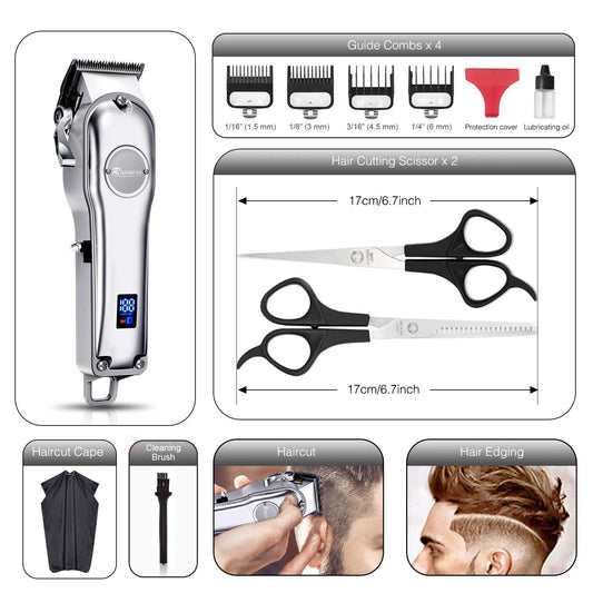 Hommes Tondeuse 3 dans 1 IPX7 Étanche Barbe Tondeuse Toilettage Kit Sans Fil Tondeuse À Cheveux pour Femmes et Enfants LED affichage USB Rechargeable Amazon Interdit