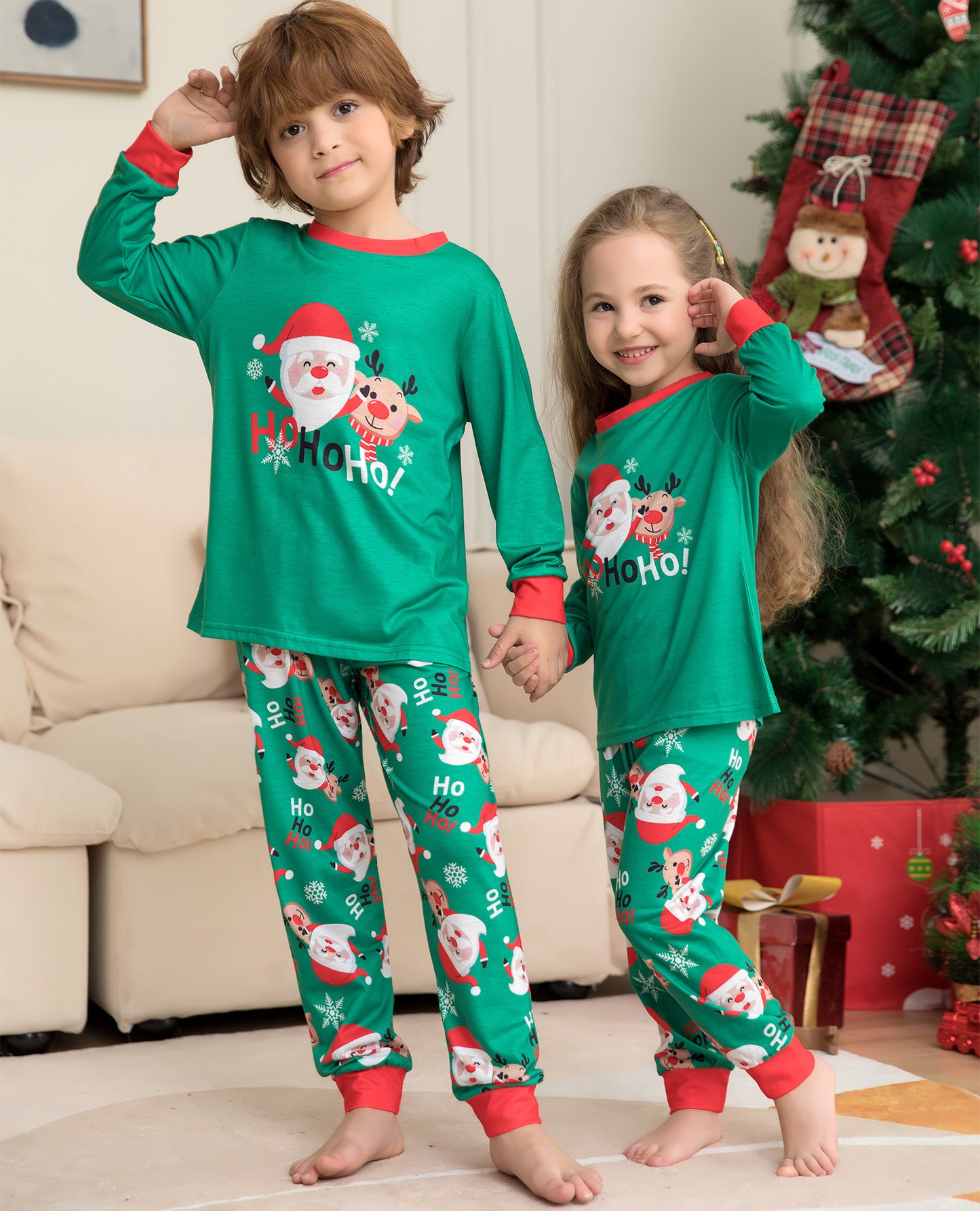 Pyjamas de noël Pour La Famille Correspondant À La Famille De Noël Pyjama Ensembles Santa Claus Imprimé Haut De Nuit
