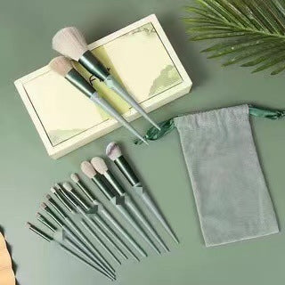13 pièces Purpleflower houx feuille pinceaux de maquillage vert beauté à séchage rapide maquillage brosse ensemble
