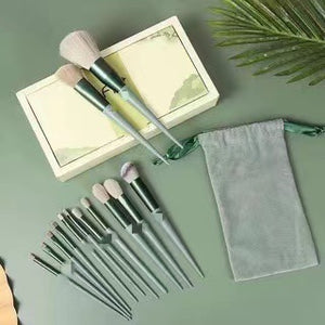 13 pièces Purpleflower houx feuille pinceaux de maquillage vert beauté à séchage rapide maquillage brosse ensemble