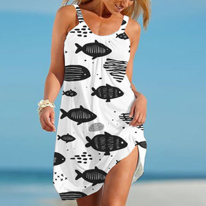 Urban Leisure Marine Elements Printing Slip Dress