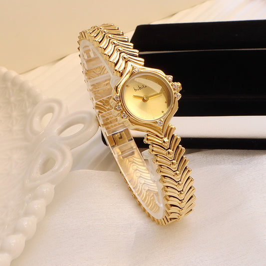 Montre à quartz en bambou,