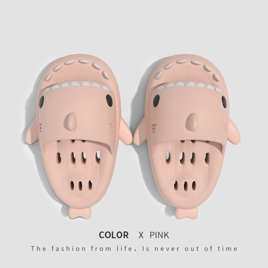 Requin Pantoufles Avec Trous de Drainage Douche Chaussures Pour Femmes Séchage rapide Eva Piscine Requin Diapositives Plage Sandales Avec Trous de Drainage