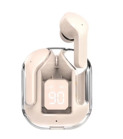 Écouteurs Bluetooth sans fil à affichage numérique transparent TWS