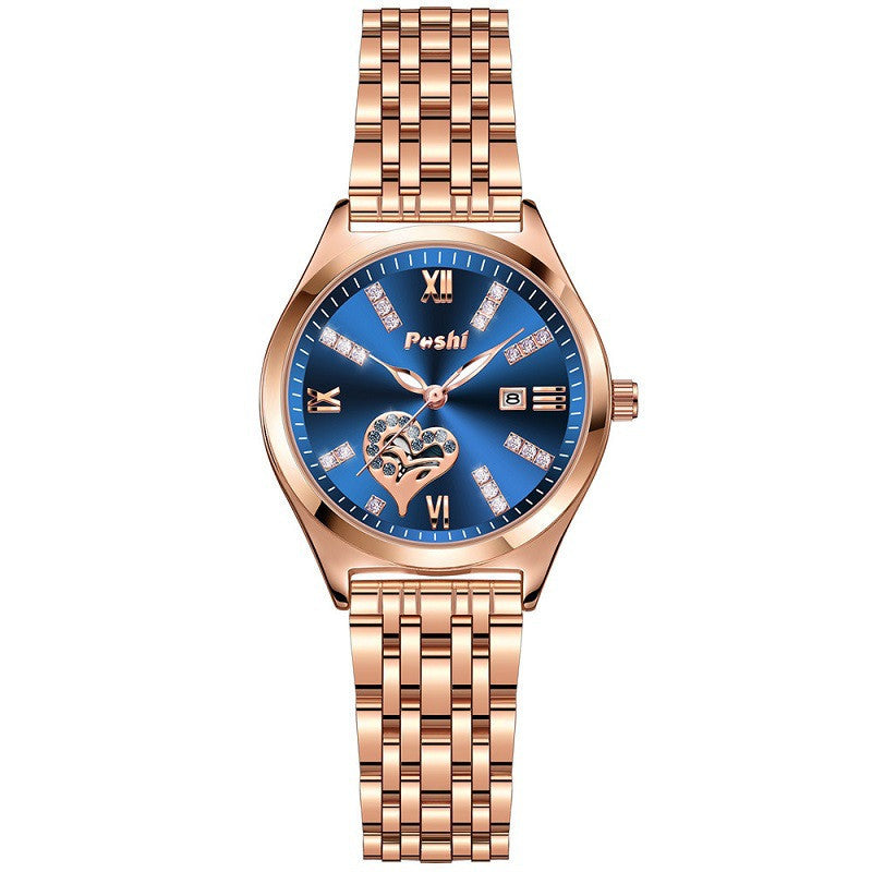 Montre lumineuse à calendrier étanche décontractée pour femme