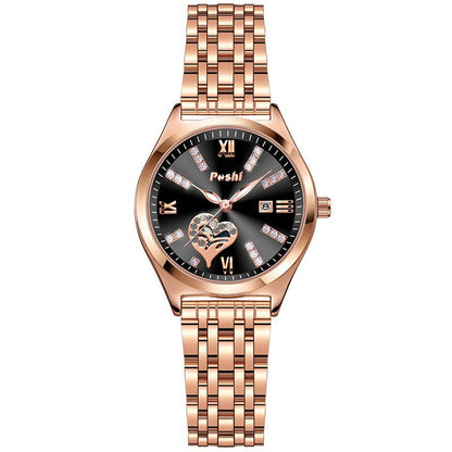 Montre lumineuse à calendrier étanche décontractée pour femme