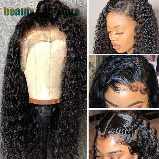 Perruques de cheveux humains brésiliens crépus bouclés avant de dentelle