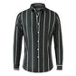 Striped Men's Fashion Long Sleeve Handsome Casual Shirt