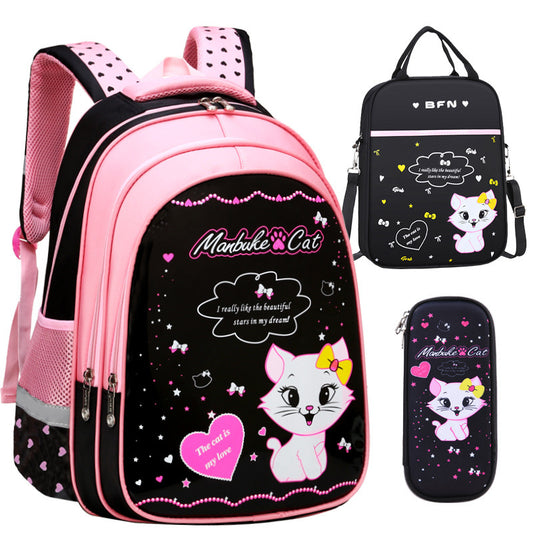 Enfants École Mignon Chat Impression Sac À Dos