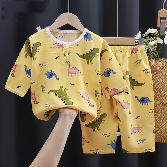 Vêtements d'été coton soie climatisation vêtements bébé vêtements